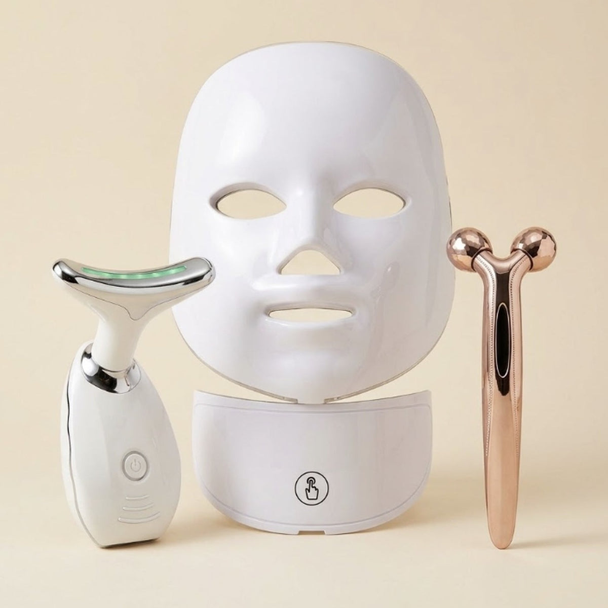 Lumière Glow Set: 7-color LED face mask, LED neck device and 3D face roller