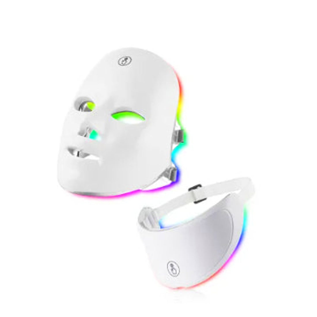 Lumière LED face mask and neck device with multicolor LED light modes on